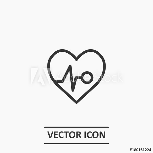 500x500 Outline Heart Impulse Icon Illustration Vector Symbol