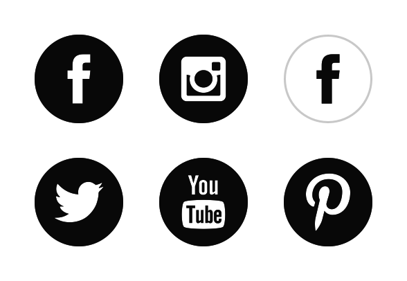 588x406 Social Media Icon Black And White Png Vector, Clipart