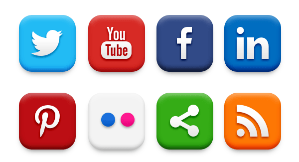 600x325 Popular Social Media Icons
