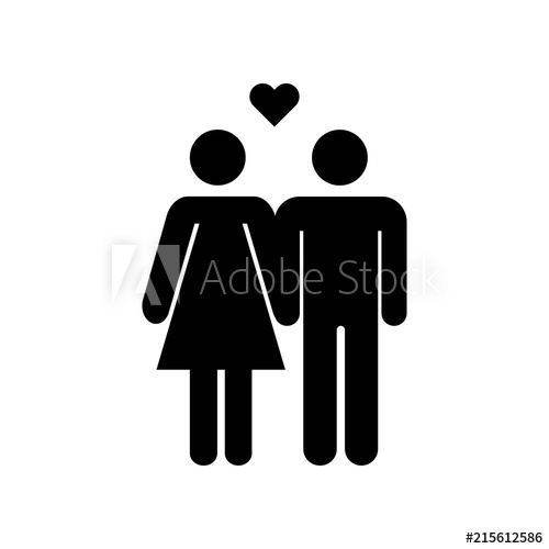 500x500 Couple Of Man And Woman In Love Icon Vector Icon Simple Element