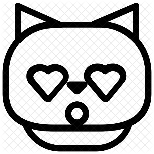 512x512 Cat In Love Icon Of Line Style