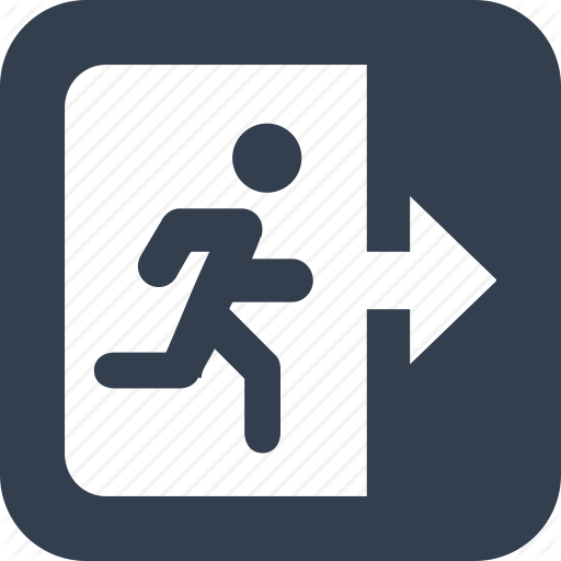 512x512 Arrow, Door, Exit, People, Public, Running, Signs, Way Out Icon