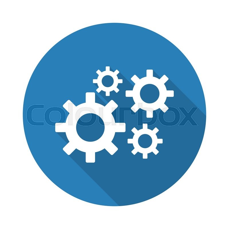 800x800 Flat White Process Web Icon With Long Stock Vector Colourbox