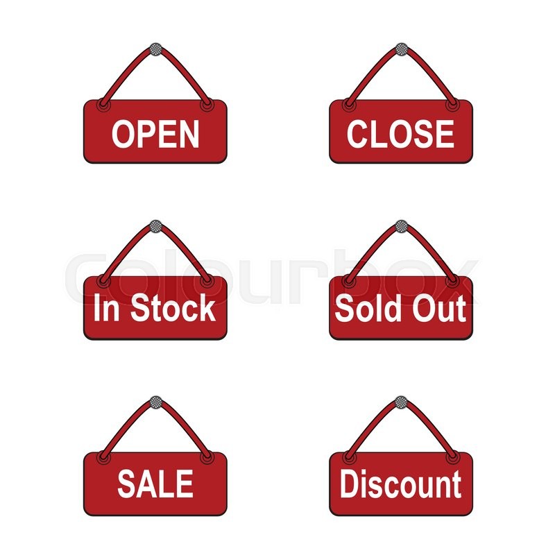 800x800 Commerce Shop Icon Open, Close, In Stock Vector Colourbox
