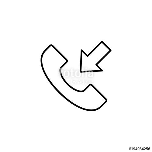 Incoming Inbound Phone Call Vector Line Black Icon Stock Image 500x500 Incoming Inbound Phone Call Vector Line Black Icon Stock Image