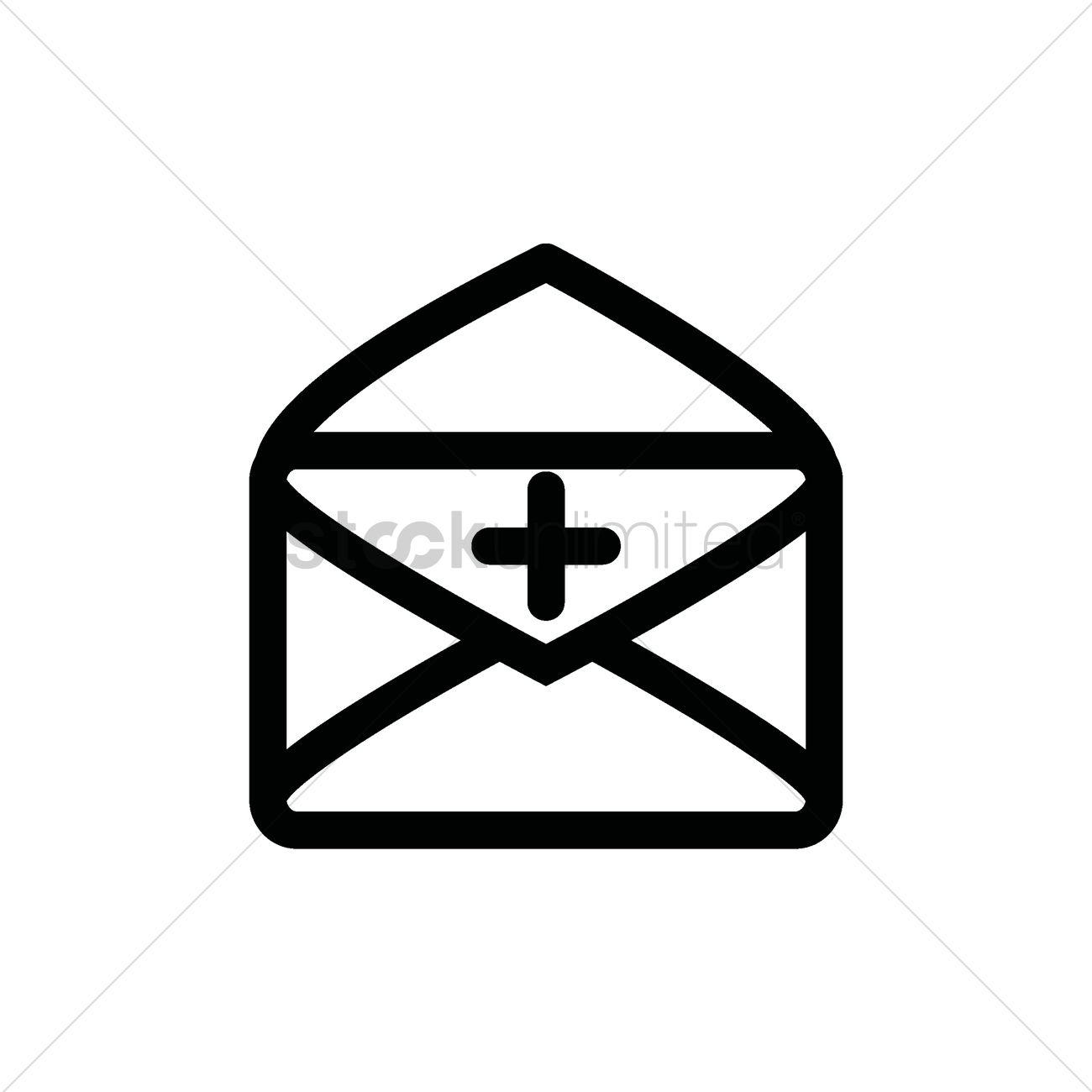 1300x1300 Inbox Icon With Add Icon Vector Image