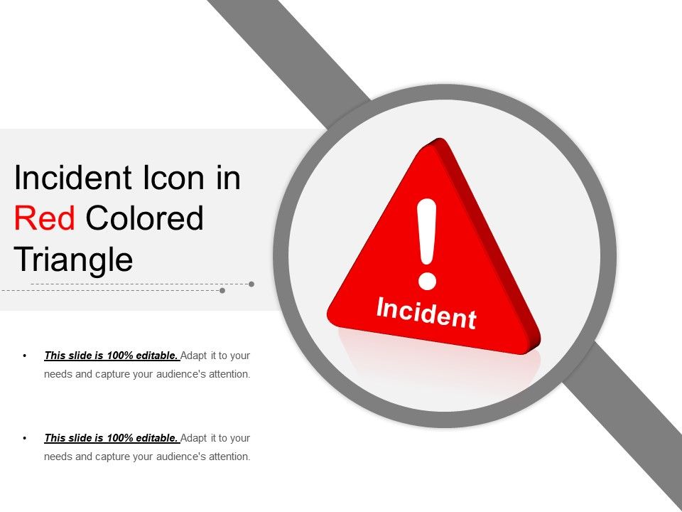 960x720 Incident Icon In Red Colored Triangle Powerpoint Slide Template