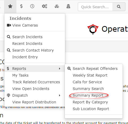 500x481 Incidents Summary Report