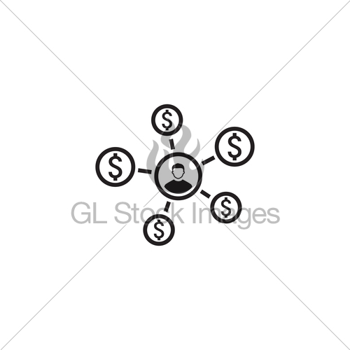 500x500 Personal Income Icon Flat Design Gl Stock Images