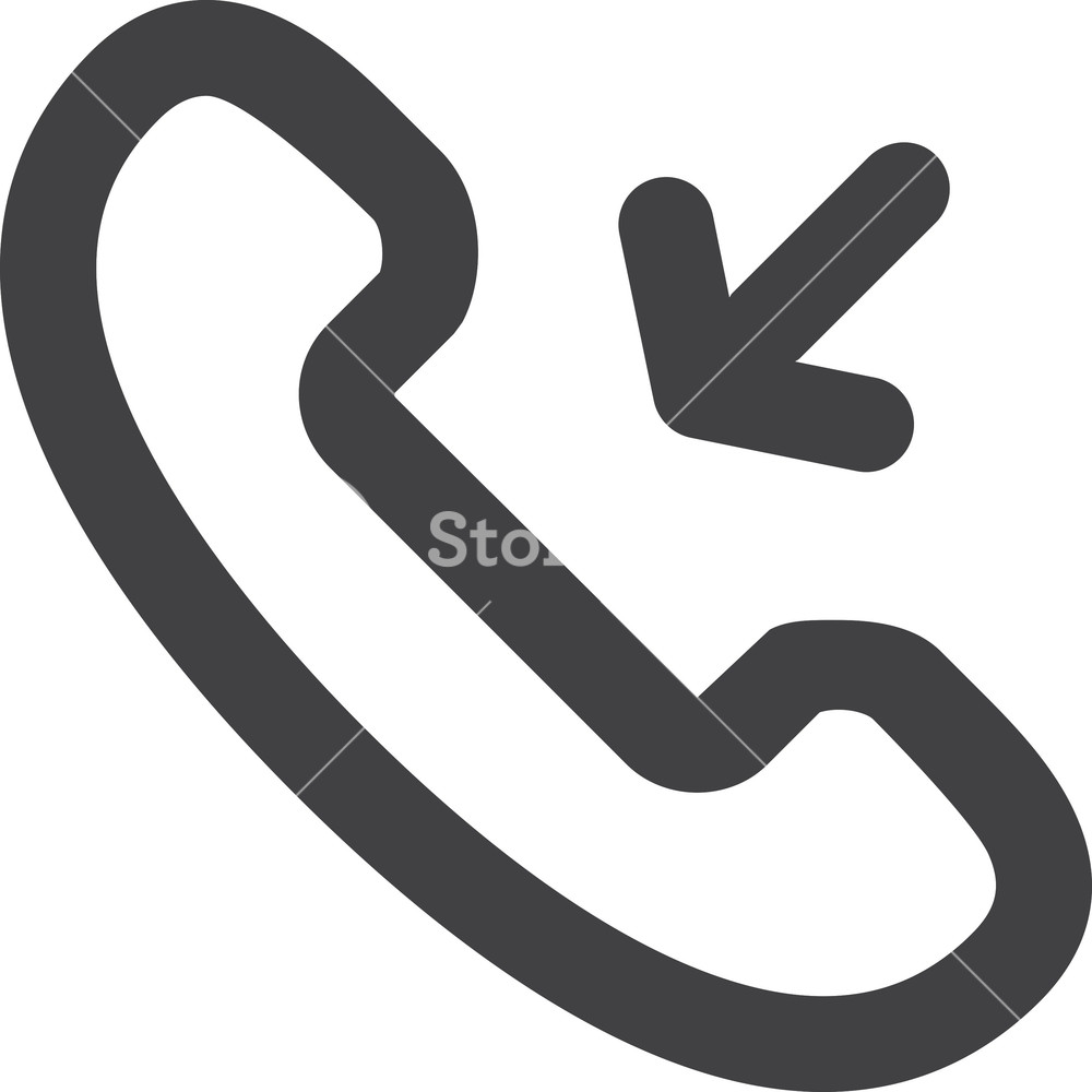1000x1000 Incoming Call Stroke Icon Royalty Free Stock Image