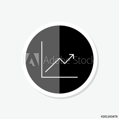 Increase Profit Graph Sticker, Growing Arrow Icon 500x500 Increase Profit Graph Sticker, Growing Arrow Icon