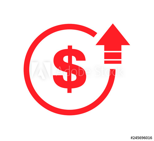 500x460 Cost Symbol Dollar Increase Icon Vector Symbol Image Isolated