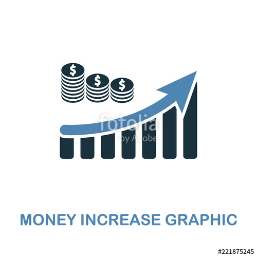 500x500 Money Increase Graphic Icon Monochrome Style Design From Diagram