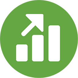 256x256 Stock Increase Icon Download Flat Round Icons Iconspedia
