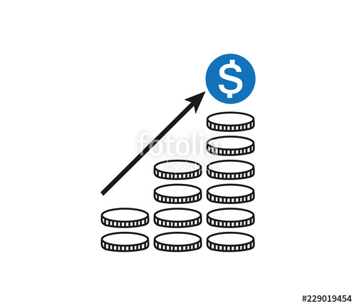 500x429 Revenue Increase Or Growth Icon Stock Image And Royalty Free