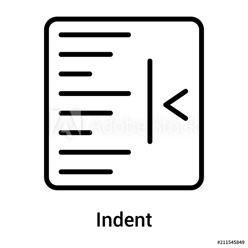 1000x1000 Photo Art Print Indent Icon Vector Sign And Symbol Isolated