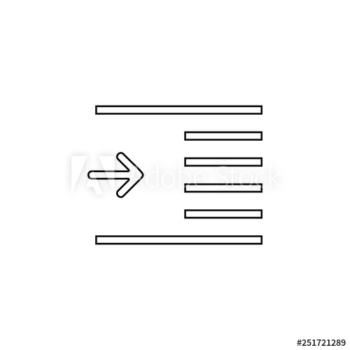 500x500 Indent, Text Icon Simple Thin Line, Outline Vector Of Text Editor