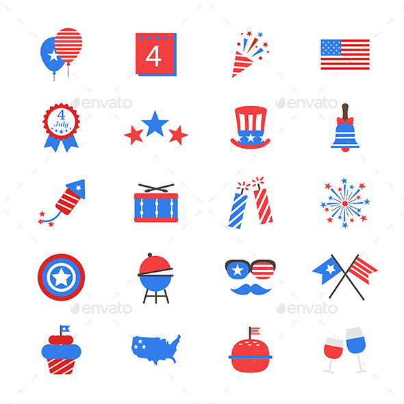 590x590 Independence Day Icons From Graphicriver