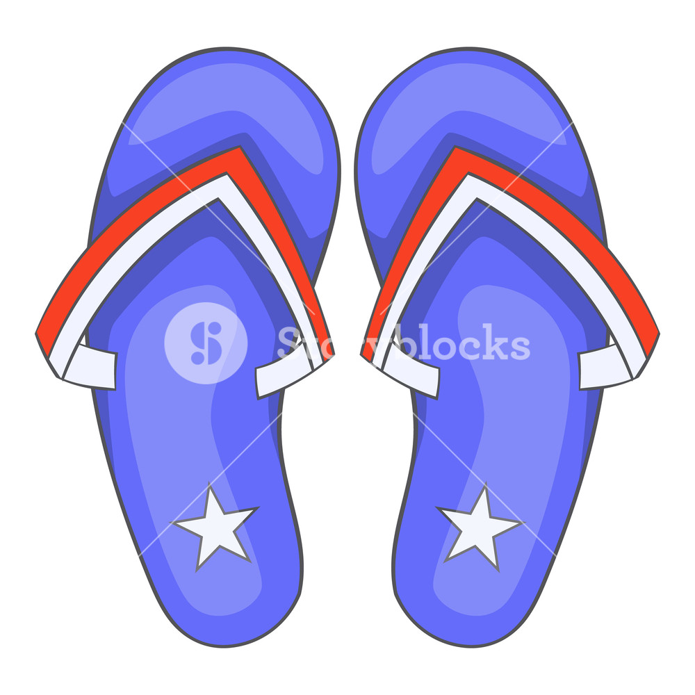 1000x1000 Independence Day Slippers Icon Cartoon Illustration