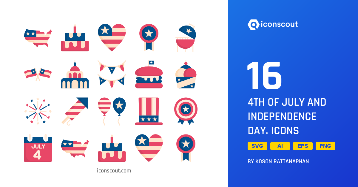1200x630 Download Of July And Independence Day Icon Pack