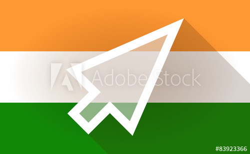 500x309 India Flag Icon With A Cursor