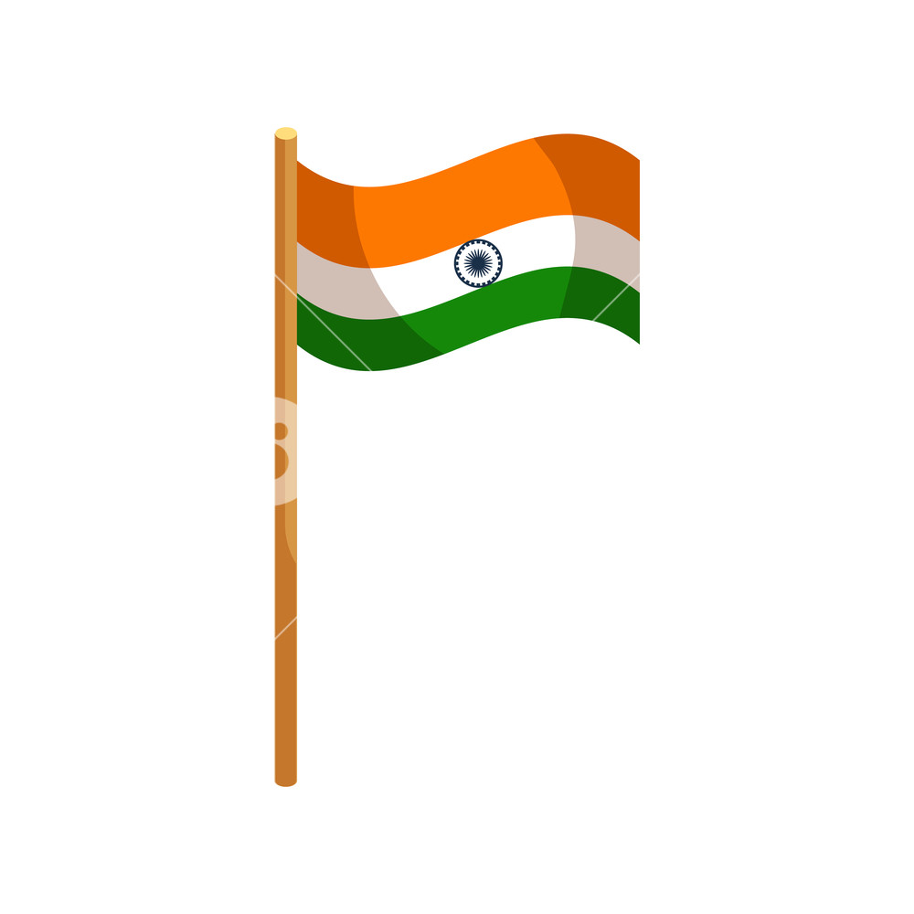 1000x1000 Flag Of India Icon In Cartoon Style Isolated On White Background