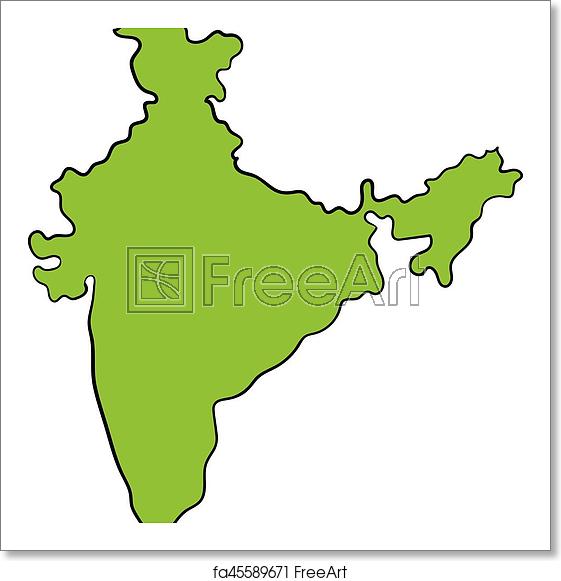 561x581 Free Art Print Of Map Of India Icon Cartoon Map Of India Icon