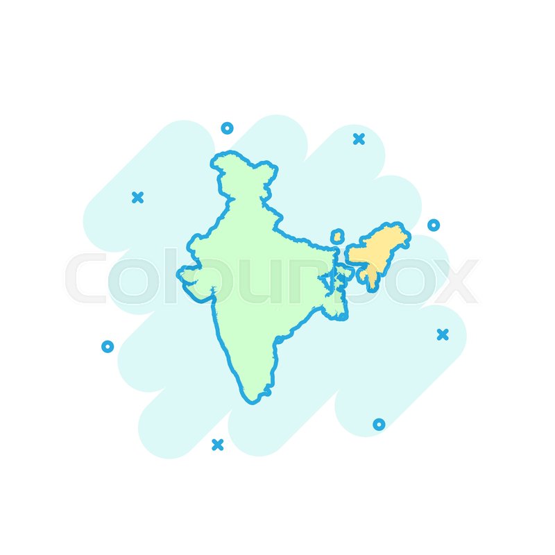 800x800 Cartoon Colored India Map Icon In Stock Vector Colourbox
