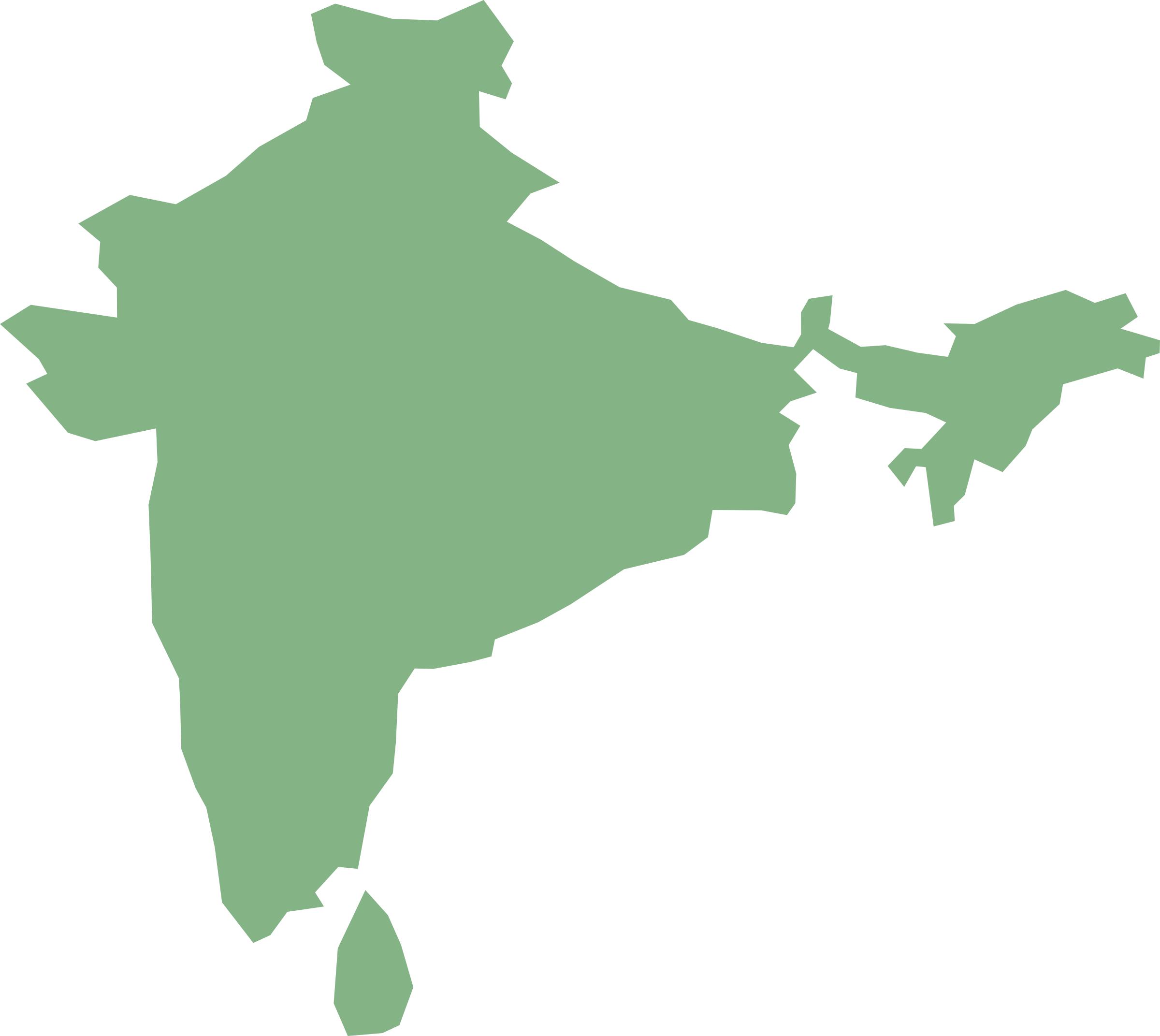 2400x2143 Map Of India And Sri Lanka In Cylindrical Equal Area Projection