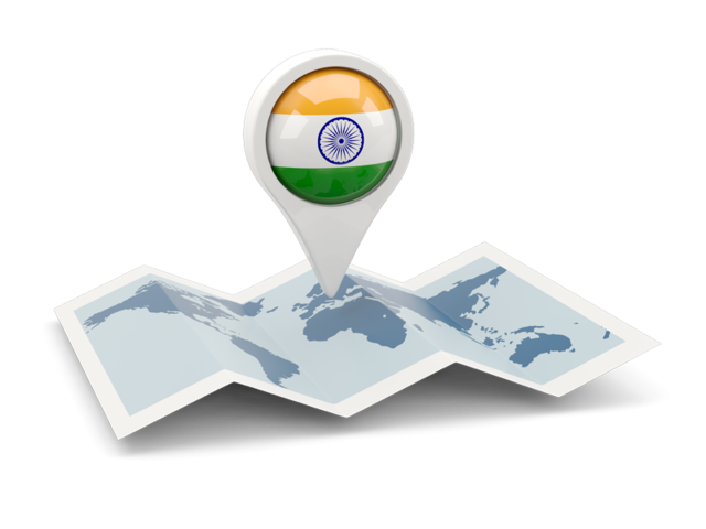 640x480 Round Pin With Map Illustration Of Flag Of India