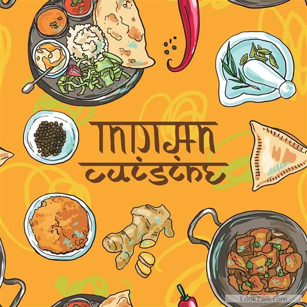 600x600 Hand Drawn Indian Food Elements Vector Free Vector Download