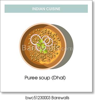 362x382 Indian Cuisine Dhal Puree Soup Traditional Dish Food Vector Icon