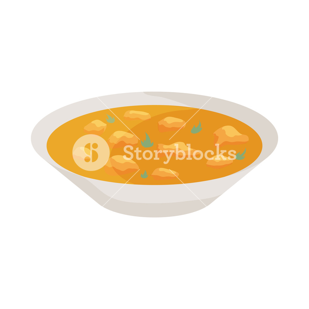 1000x1000 Indian Soup Icon In Cartoon Style Isolated On White Background