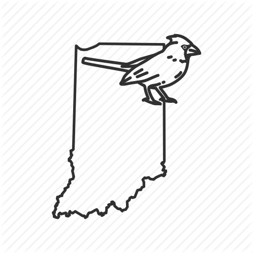 512x512 Borders, Indiana, Map, State, State Bird, State Symbol, Usa Icon