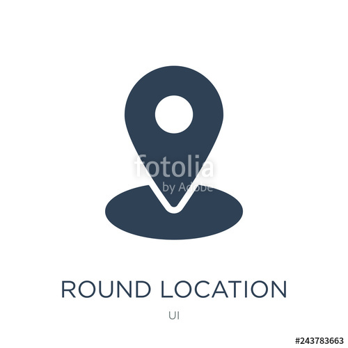 500x500 Round Location Indicator Icon Vector On White Background, Round