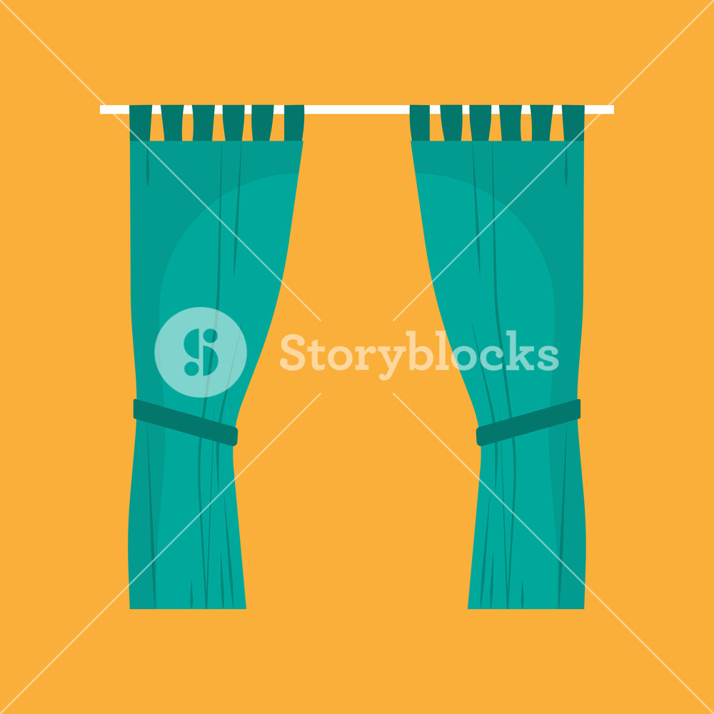 1000x1000 Curtains Green Textile Decor Style Stage Vector Icon Classic
