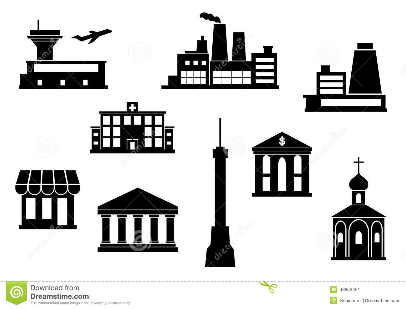 1300x990 Industrial Building Clipart