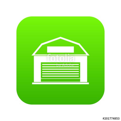 500x500 Industrial Building Icon Digital Green For Any Design Isolated