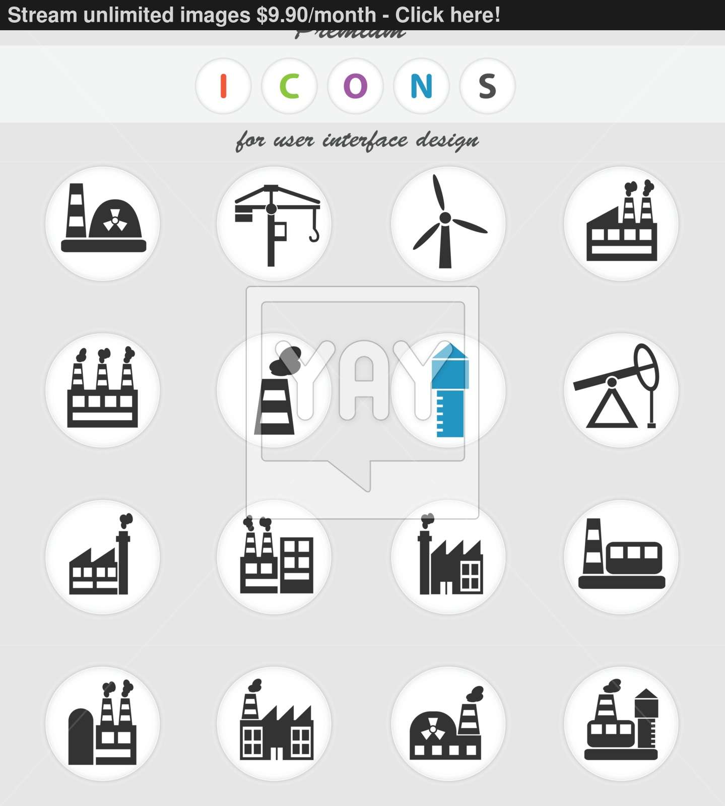 1439x1600 Industrial Building Icon Set Vector