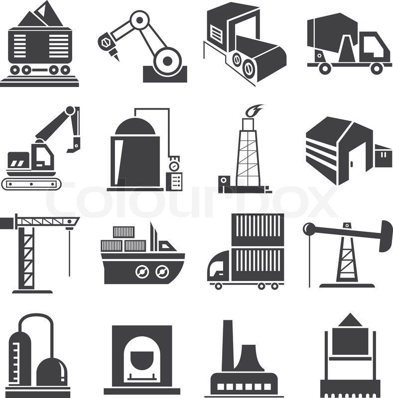 789x800 Construction And Industrial Building Icon Set