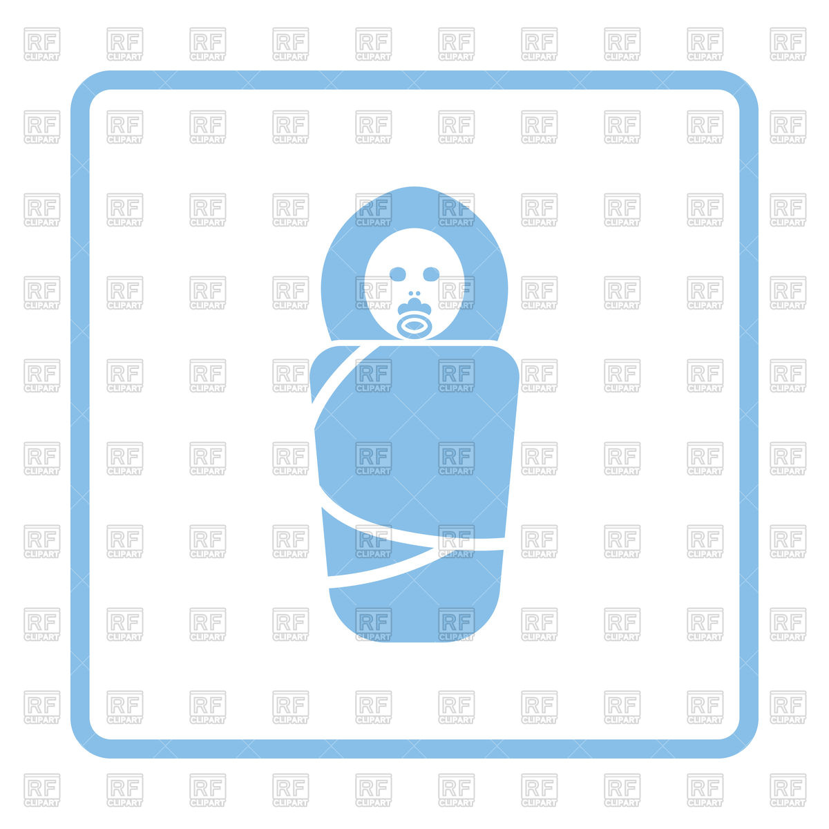 1200x1200 Blue Frame Design Of Wrapped Infant Icon Vector Image Of People