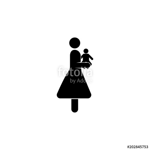 500x500 Mother Holding An Infant Icon Element Of Children Illustration