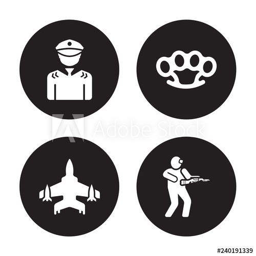 Vector Icon Set Lieutenant, Jet, Knuckle, Infantry Isolated 500x500 Vector Icon Set Lieutenant, Jet, Knuckle, Infantry Isolated