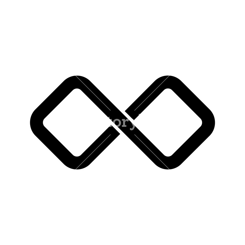1000x1000 Black Infinity Symbol Icon Rectangular Shape With Rounded Edges