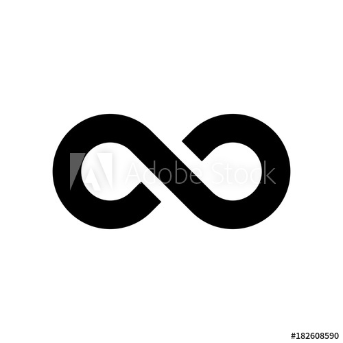 500x500 Black Infinity Symbol Icon Simple Flat Vector Design Element