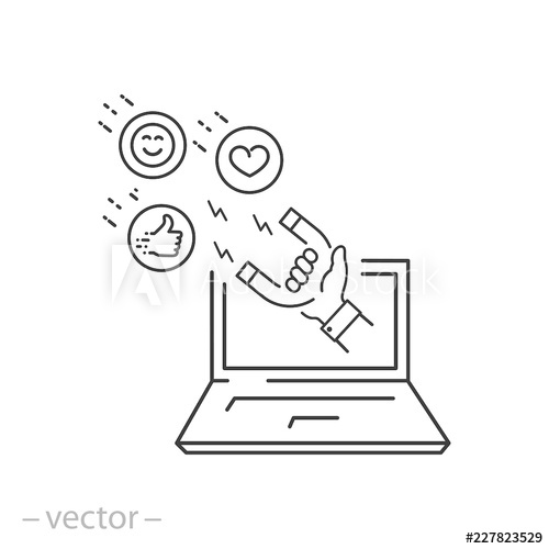 500x500 Influencer Marketing Icon, Magnetic Field That Drags Customer