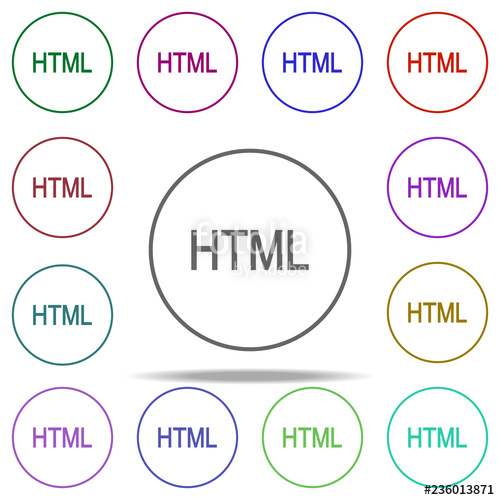 500x500 Html Icon Elements Of Online And Web Filled In Multi Color Style