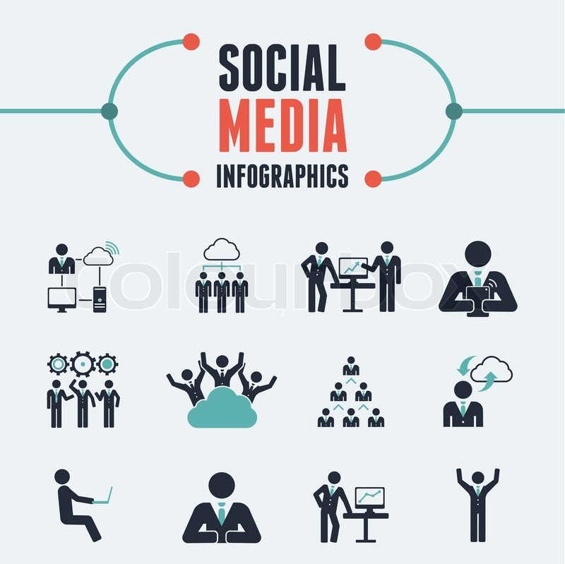 800x799 Flat Social Media Infographics Plus Stock Vector Colourbox