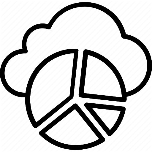 512x512 Cloud Infographic, Infographic Library, Online Graphs, Pie Chart Icon