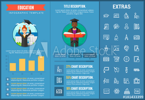 500x346 Education Infographic Template, Elements And Icons Infograph